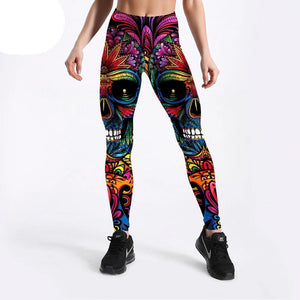 Calça Legging Cintura Alta Color Skull - Penny Lane