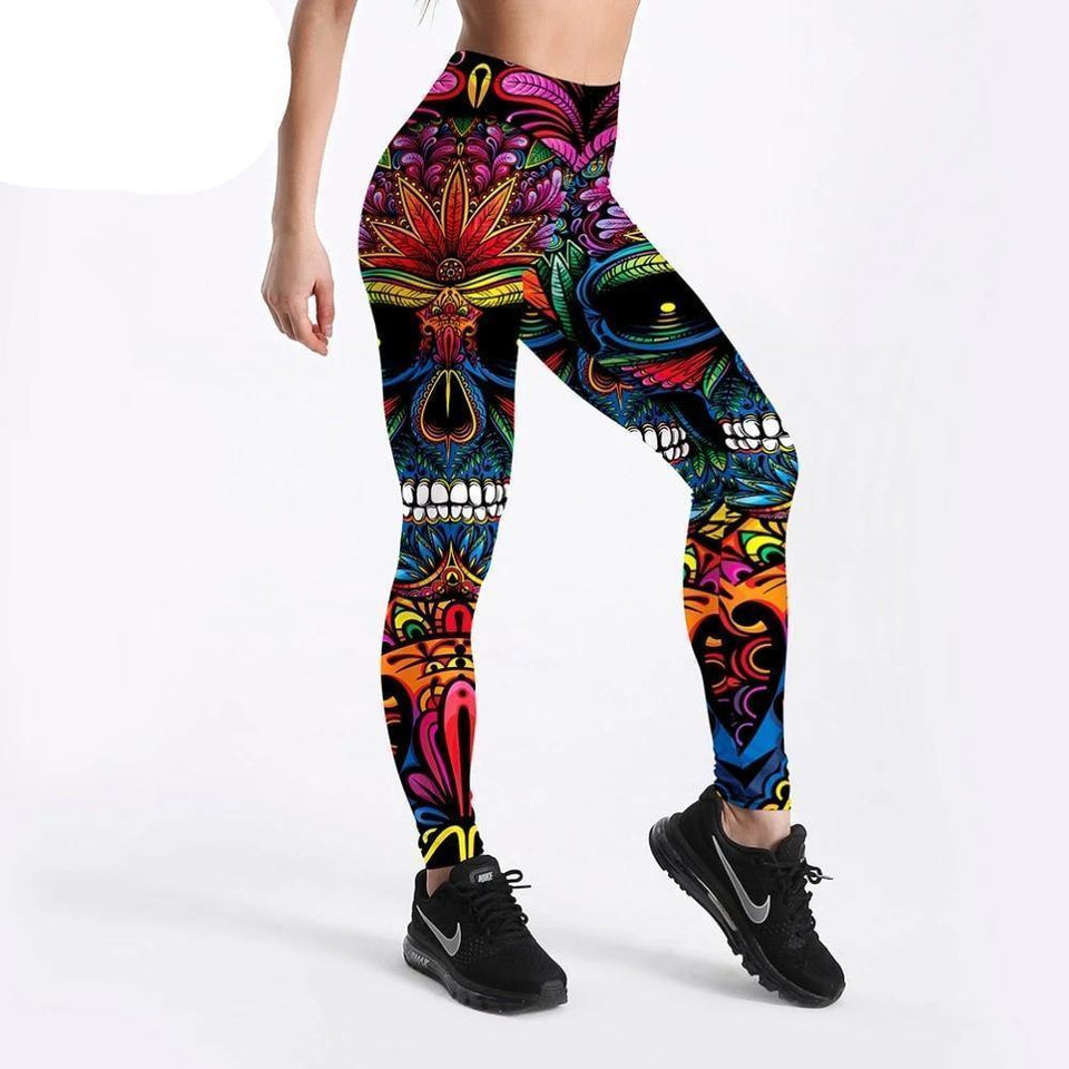 Calça Legging Cintura Alta Color Skull - Penny Lane