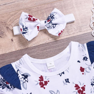 Conjunto Casual 3 peças Floral - Tamanhos de 2 a 6 anos