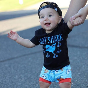 Conjuntos Estampas Dino e Baby Shark - Tamanhos 0 a 3 anos