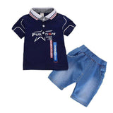 Conjunto com Camisa Gola Polo - Tamanhos de 3 meses a 4 anos