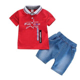 Conjunto com Camisa Gola Polo - Tamanhos de 3 meses a 4 anos