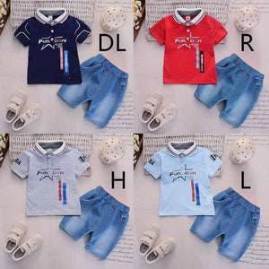 Conjunto com Camisa Gola Polo - Tamanhos de 3 meses a 4 anos