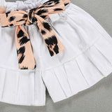 Conjunto Shorts Clochard + Cropped Leopardo - Tamanhos de 6 meses a 3 anos