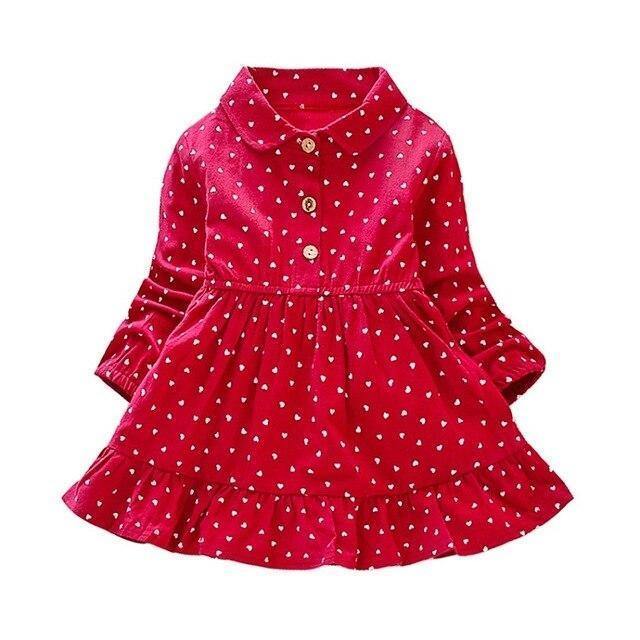 Vestido Coraçãozinhos Cute - Tamanhos de 1 a 8 anos