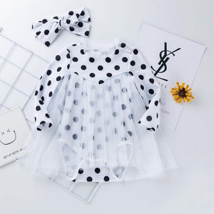 Vestido Body Polka Dot e Tutu - Tamanhos de 0 a 24 meses