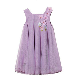 Vestido Verão Casual Design de Flor - Tamanhos de 3 a 11 anos