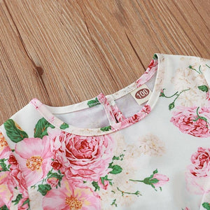 Conjunto Saia e Cropped Floral - Tamanhos de 1 a 5 anos