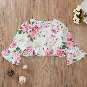 Conjunto Saia e Cropped Floral - Tamanhos de 1 a 5 anos