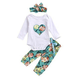 Conjunto Floral 3 Peças Love - Tamanhos de 0 a 18 meses