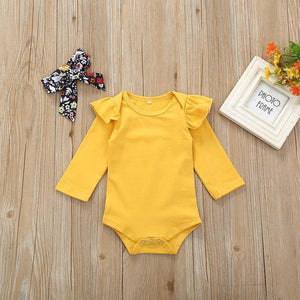 Conjunto Body Saia Floral com Alça e Faixa - Tamanhos de 0 a 18 meses