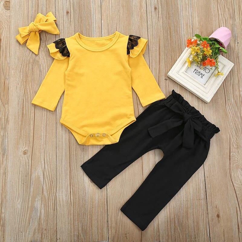 Conjunto Body Yellow 3 Peças - Tamanhos de 0 a 18 meses